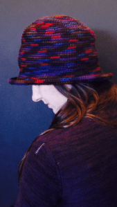 Variety of cotton, wool, and acrylic blend crochet hats by Karin Groth $50/ea