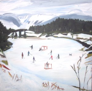 Pond Hockey ART CARD by Cynthia Powell