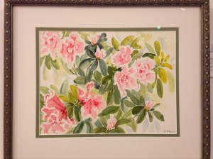 Rhrododendron #2 by Joan Marr Framed Original Watercolor (13 x 15 1/2) $300