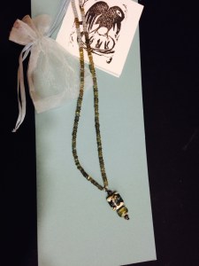 This Venetian glass and Labradorite beaded necklace is a warable piece of art by Joan Turecki $40