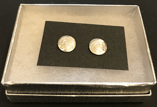 Carved Silver Orca Earing Studs